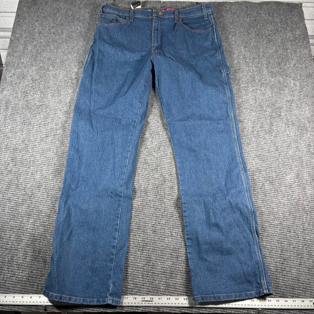 Dickies Carpenter Jeans Mens 36x34 Blue New Flex Relaxed Fit Active Waist